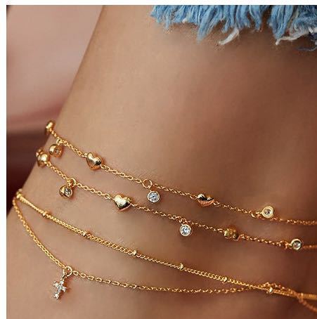 Snake Metal Chain Anklet Set