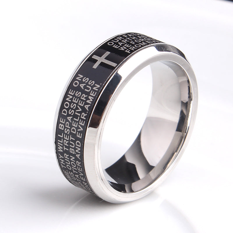 Unisex Titanium steel cross ring