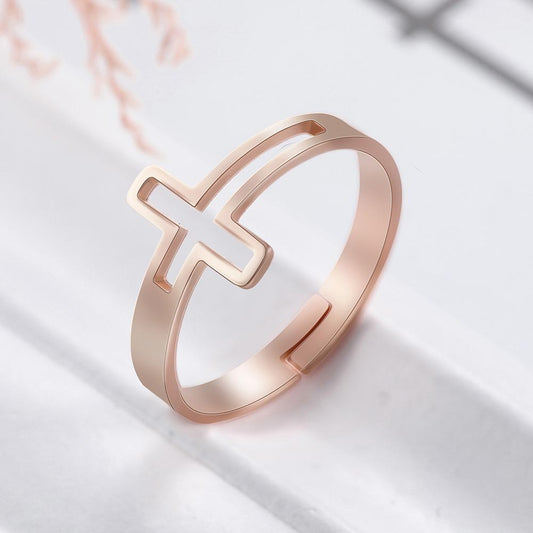 Stainless Steel Cross Ring