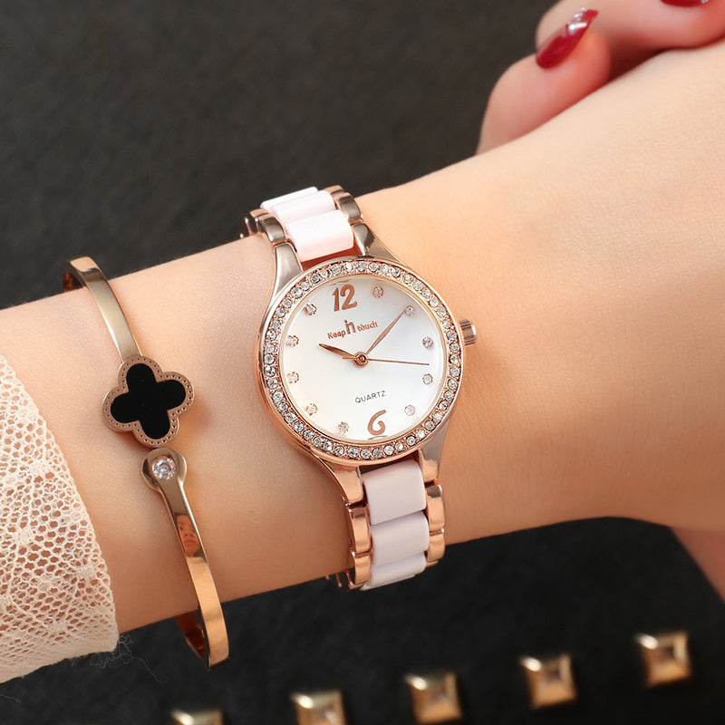 Waterproof Luxury Fashion Quart Bracelet and Watch Set