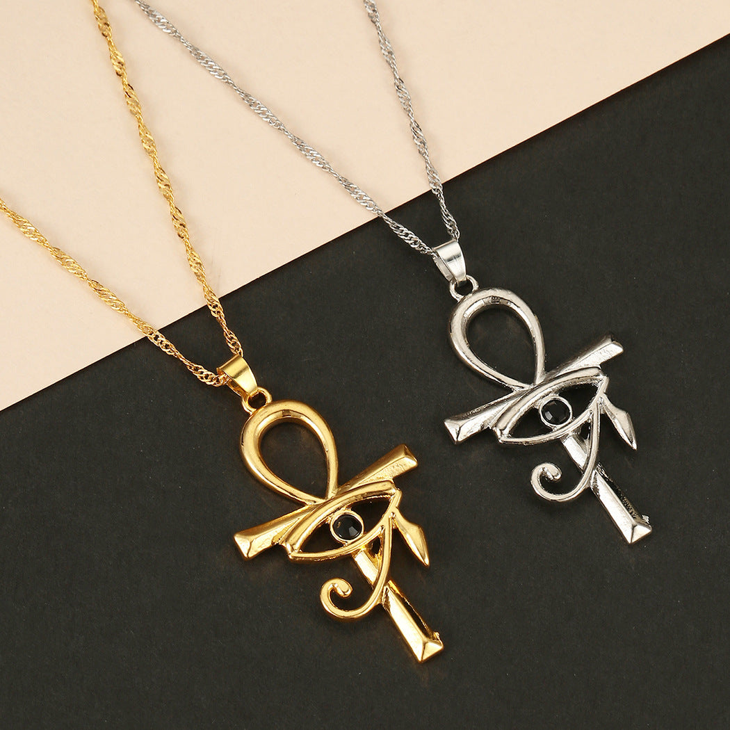 Eye of the Cross Pendant Clavicle Necklace