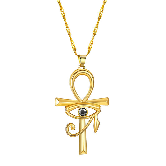 Eye of the Cross Pendant Clavicle Necklace