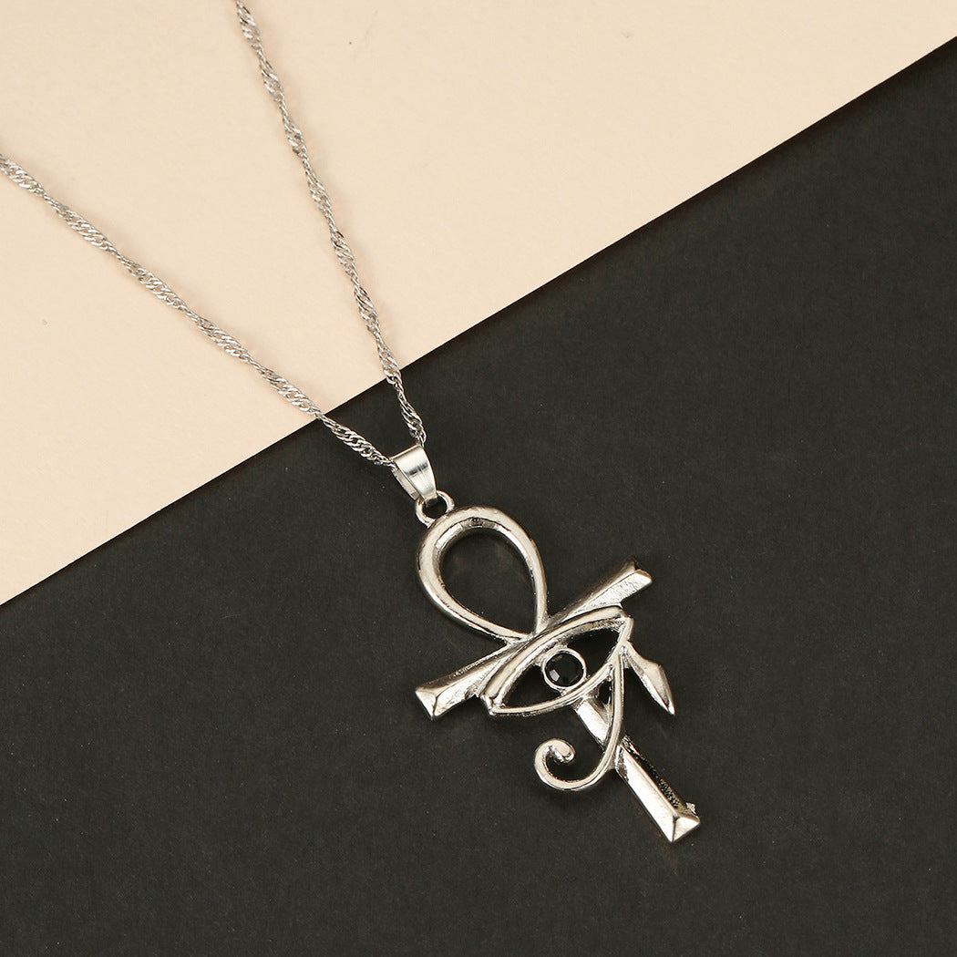 Eye of the Cross Pendant Clavicle Necklace