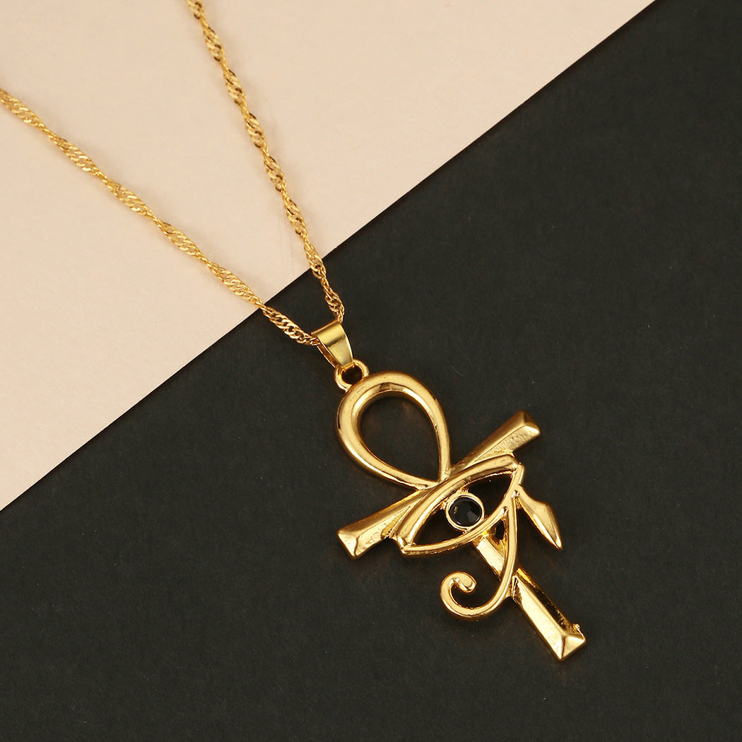 Eye of the Cross Pendant Clavicle Necklace