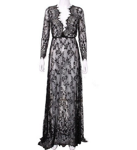 Sexy Lace Sheer Nightgown Babydoll Sheer Lingerie