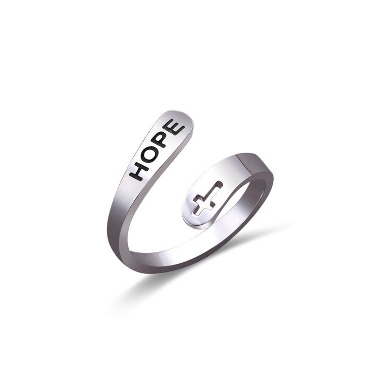 925 Sterling Silver Adjustable opening Hong Kong Style Cross Ring