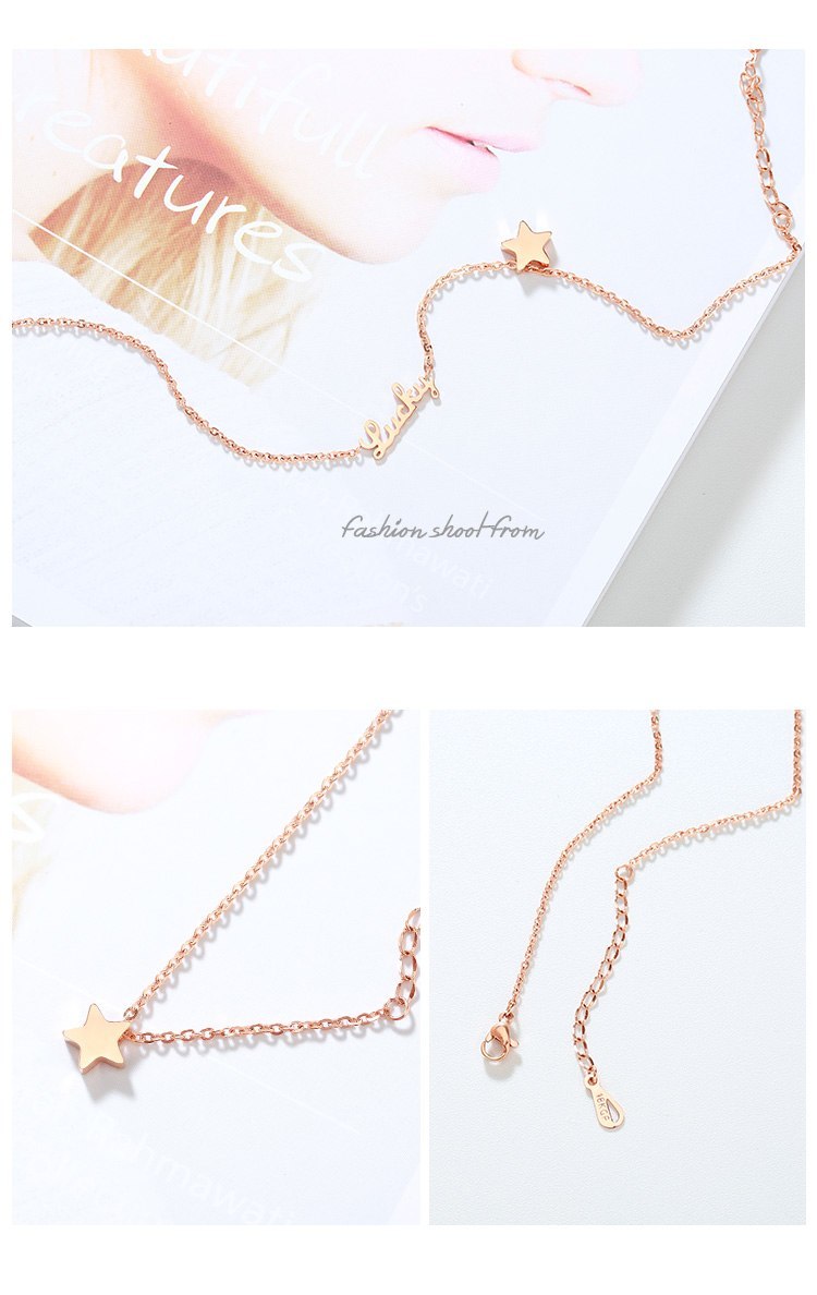 Lucky Star Rose Gold Chain 316 L Titanium Steel Anklet