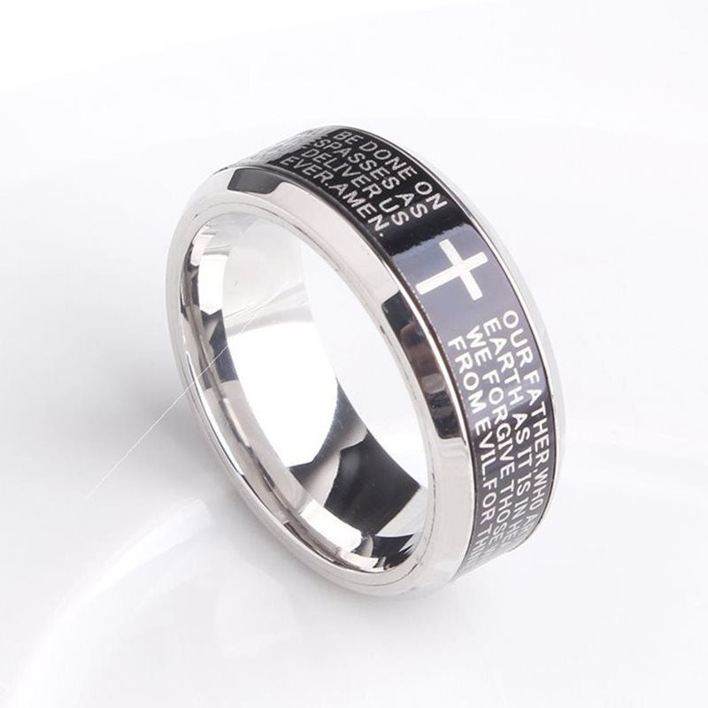 Unisex Titanium steel cross ring