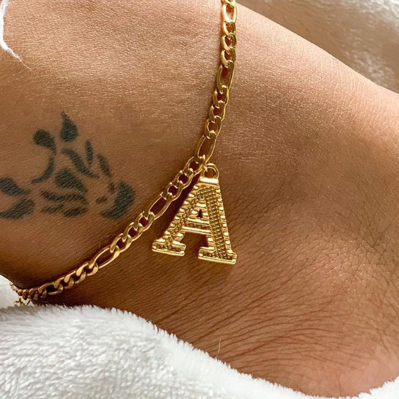 English Letter Anklet