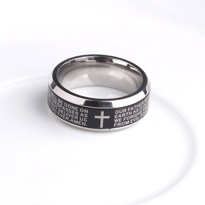 Unisex Titanium steel cross ring