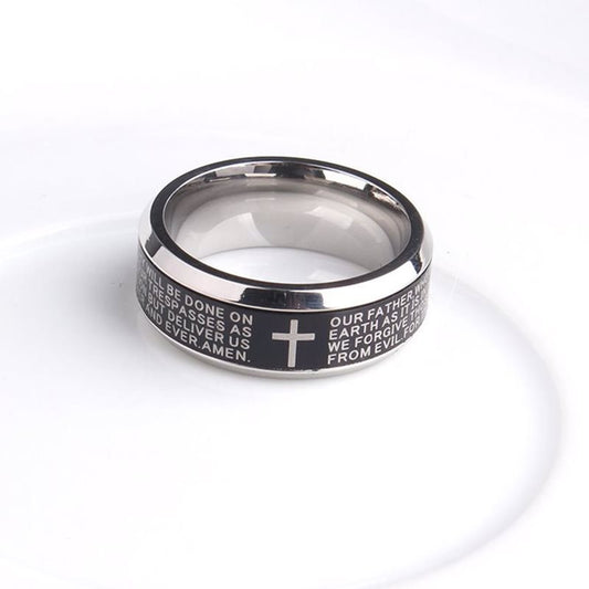 Unisex Titanium steel cross ring