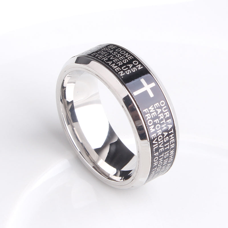 Unisex Titanium steel cross ring