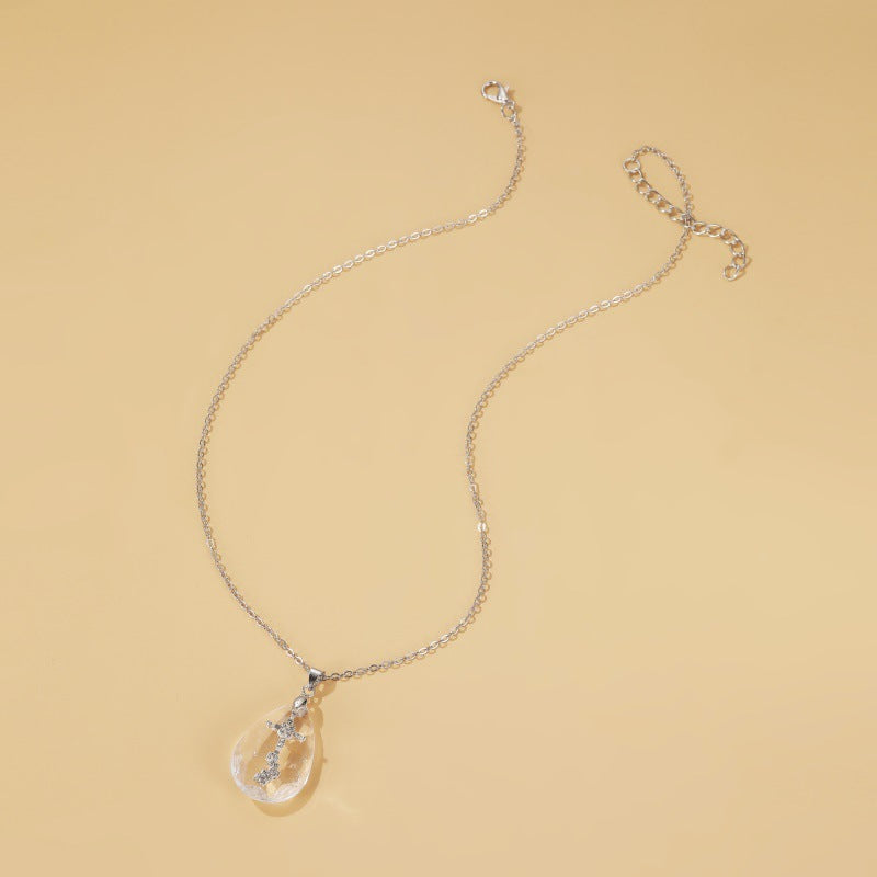 Wild Drop and Cross Simple Temperament Pendant Wild Necklace