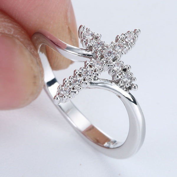 Diamond Fashion Cross Ring