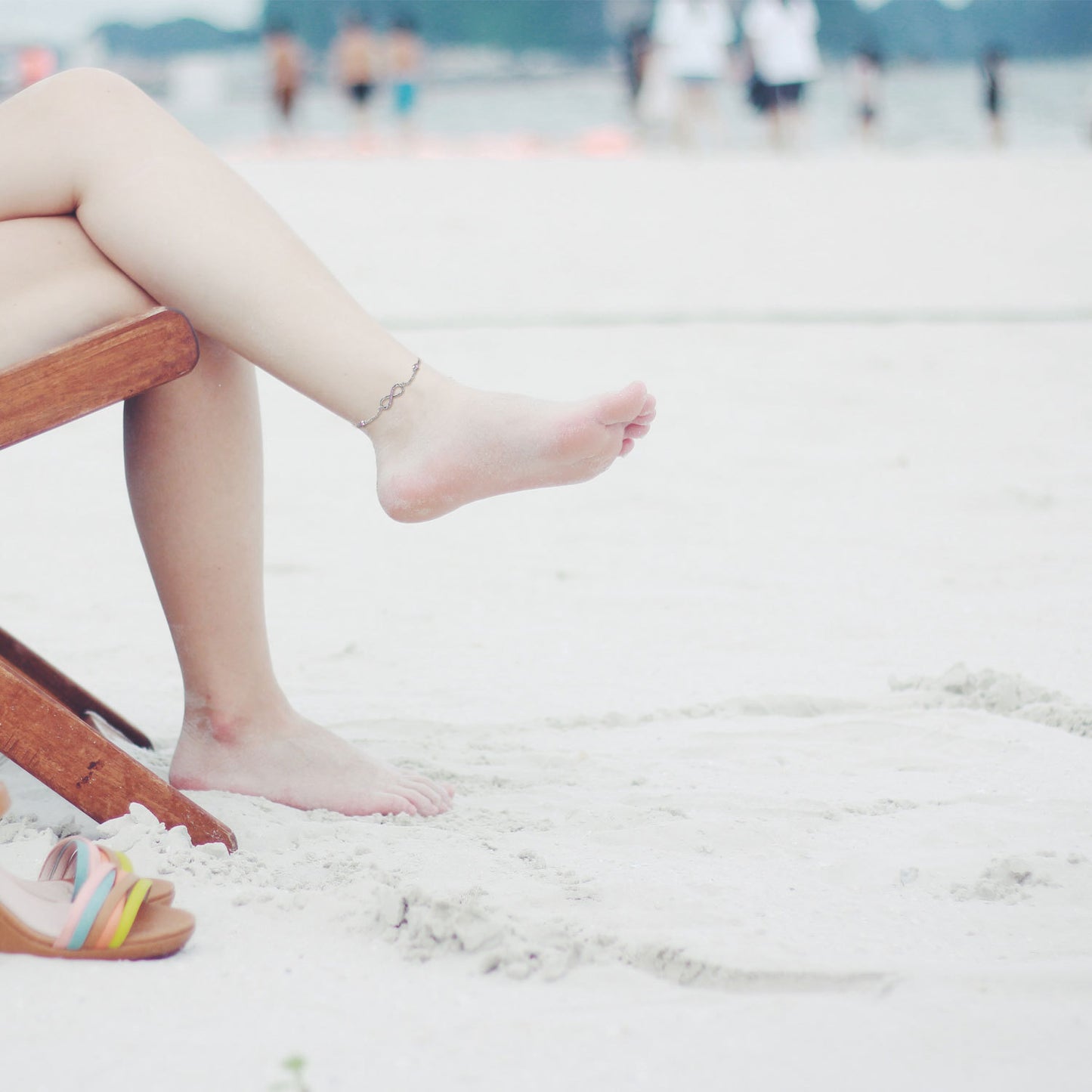 Sterling Silver Endless Love Symbol Adjustable Chain Charm Anklet