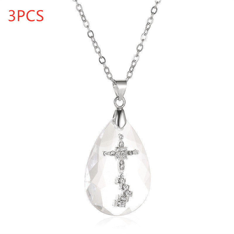 Wild Drop and Cross Simple Temperament Pendant Wild Necklace