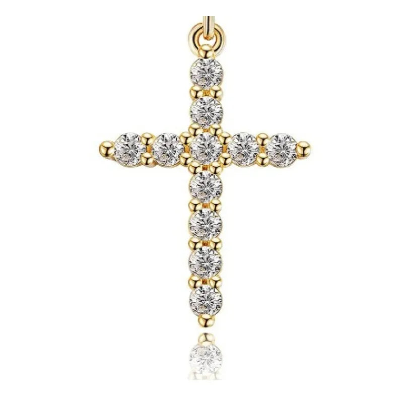 Women Rotatable Cross Crown Diamond Fashion Necklace