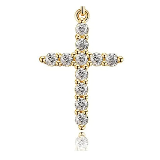 Women Rotatable Cross Crown Diamond Fashion Necklace