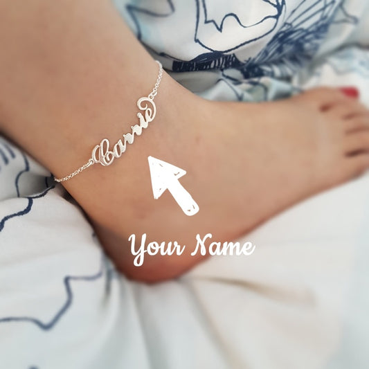 Stainless Steel Cable Chain Personalized Custom Name Anklet