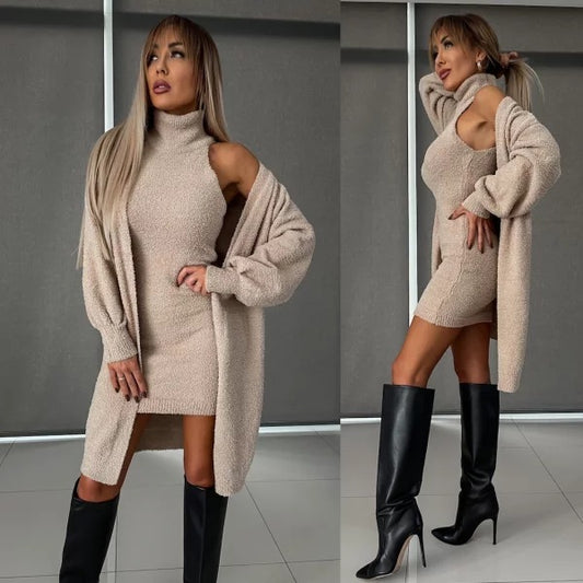 Fleece-Lined Thick 2 Piece Dress Set