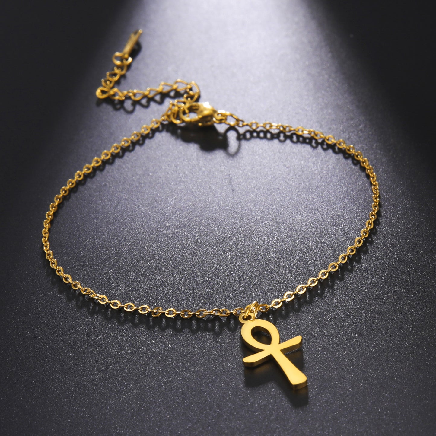 Stainless Steel Ankh Pendant Anklet