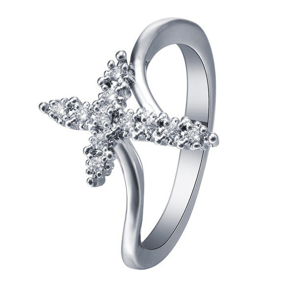 Diamond Fashion Cross Ring