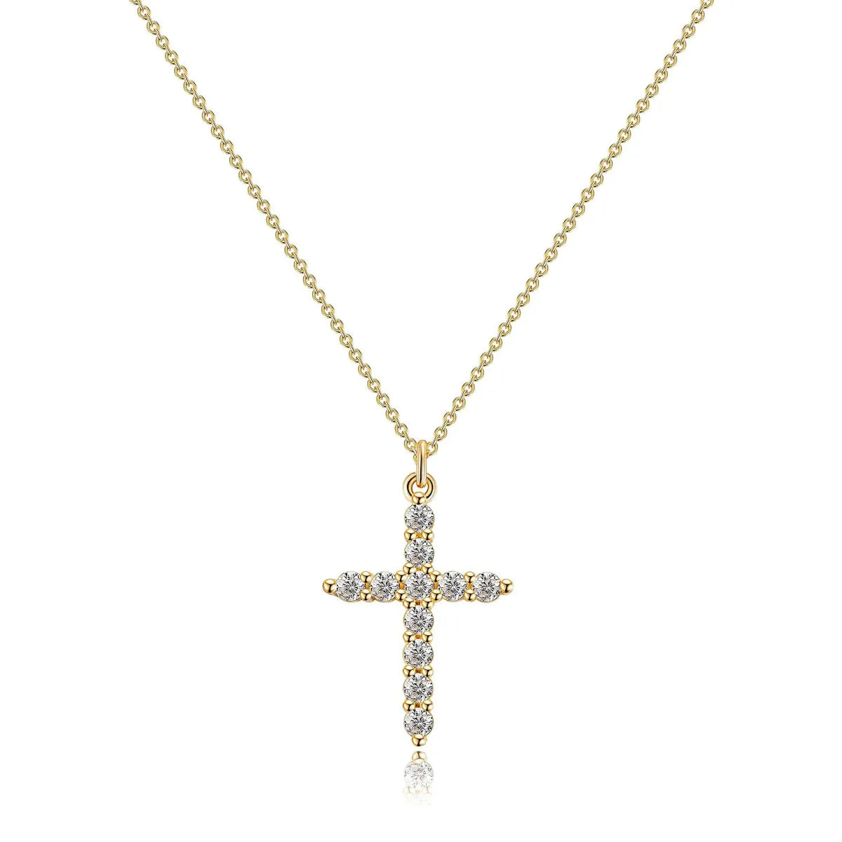 Women Rotatable Cross Crown Diamond Fashion Necklace