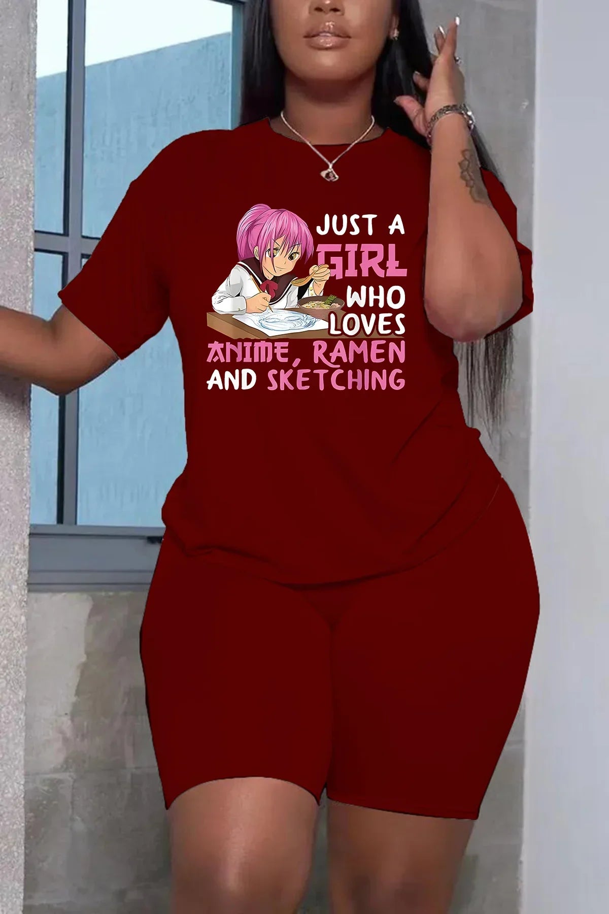 Casual Short Sleeved Top and Trousers Two Piece Faith Print Plus Size 2 Piece Set