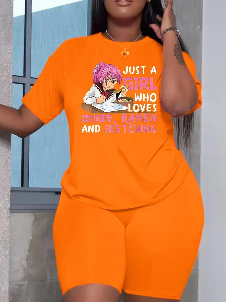 Casual Short Sleeved Top and Trousers Two Piece Faith Print Plus Size 2 Piece Set