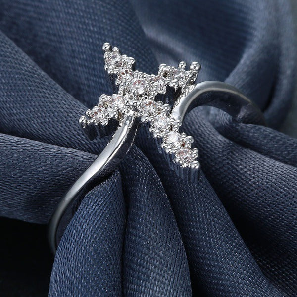 Diamond Fashion Cross Ring
