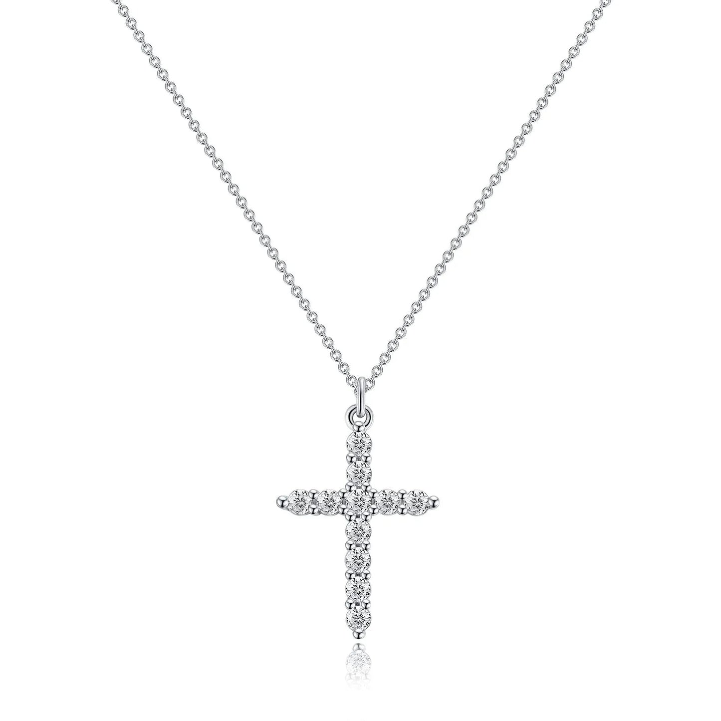 Women Rotatable Cross Crown Diamond Fashion Necklace