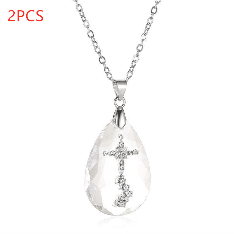 Wild Drop and Cross Simple Temperament Pendant Wild Necklace