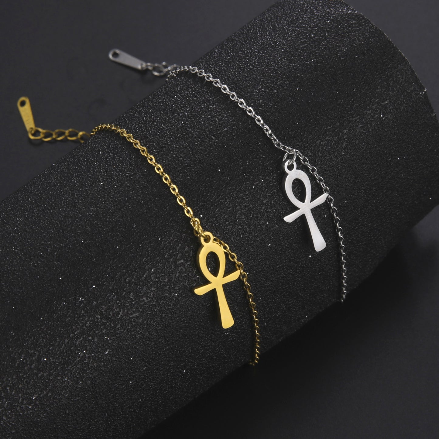 Stainless Steel Ankh Pendant Anklet
