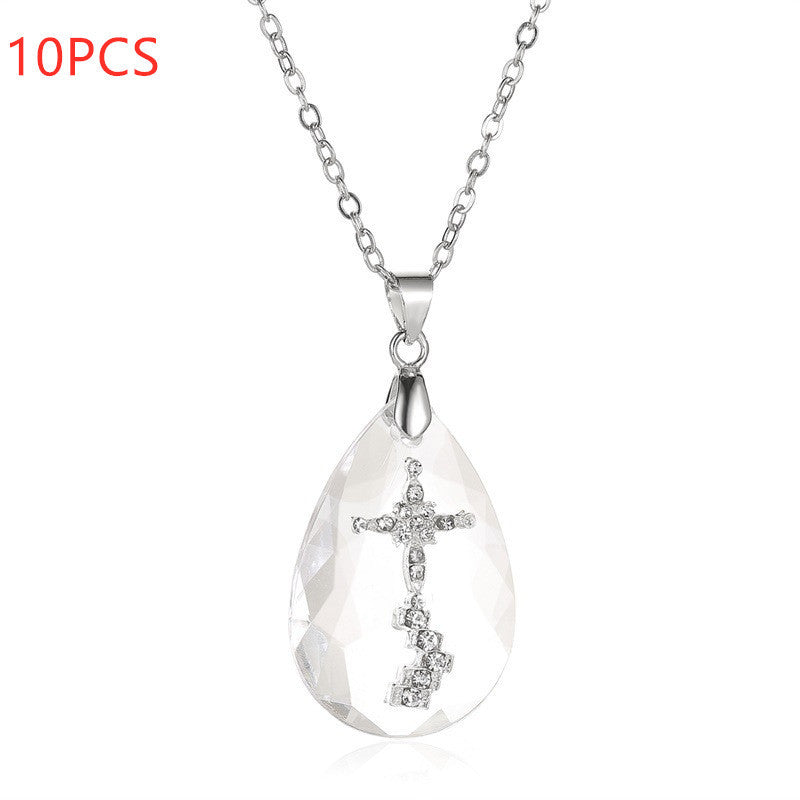 Wild Drop and Cross Simple Temperament Pendant Wild Necklace